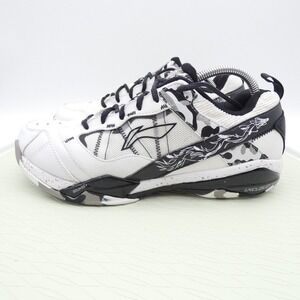 Li-Ning Invincible Ace AYAR015-0 Mens 10.5 Badminton Shoes White Black Sneakers